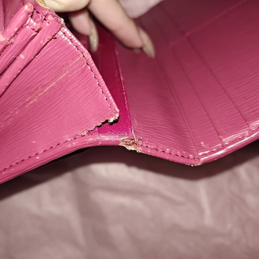 Prada Pink Saffiano Lux Leather Flap Continental Wallet